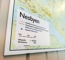 Last inn bildet i Galleri-visningsprogrammet, Veggkart, fotruter Nesbyen vest (80x60 cm)
